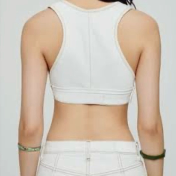 Re/done x Levi’s denim bra top white jeans xs - Picture 2 of 5